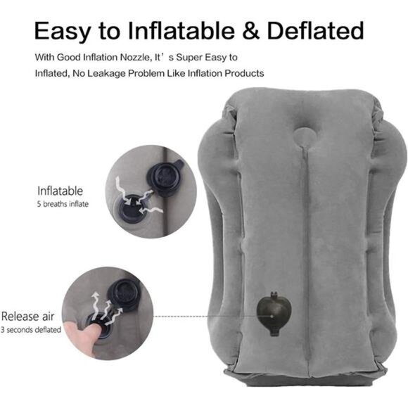 Inflatable Travel Air Pillow for Sleeping to Avoid Neck and Shoulder Pain - Picture 5 of 7
